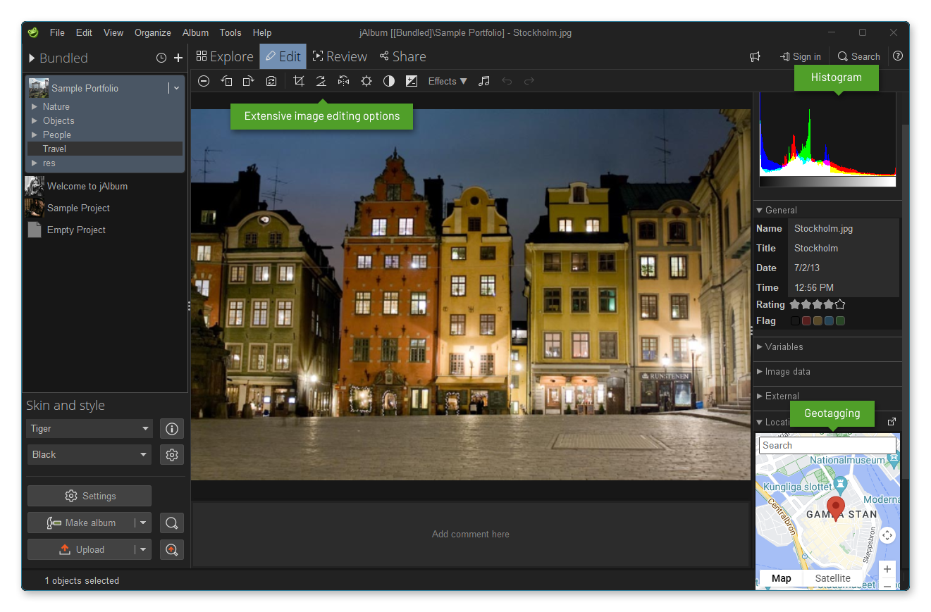 Edit mode features
