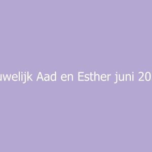Aad en Esther trouwen 3 juni 23