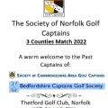 SOCIETY OF NORFOLK GOLF CAPTAINS - 3 Counties 2022