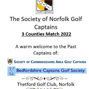 SOCIETY OF NORFOLK GOLF CAPTAINS - 3 Counties 2022